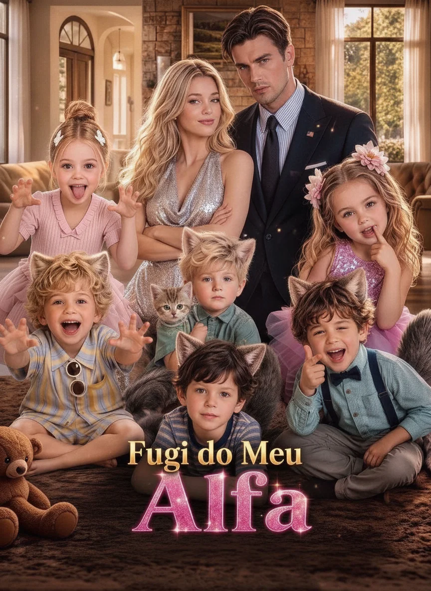 Capa de Fugi do Meu Alfa com Seis Filhotes de Lobo